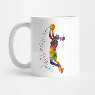 Girl Basketball Player Shooting Watercolor Mug